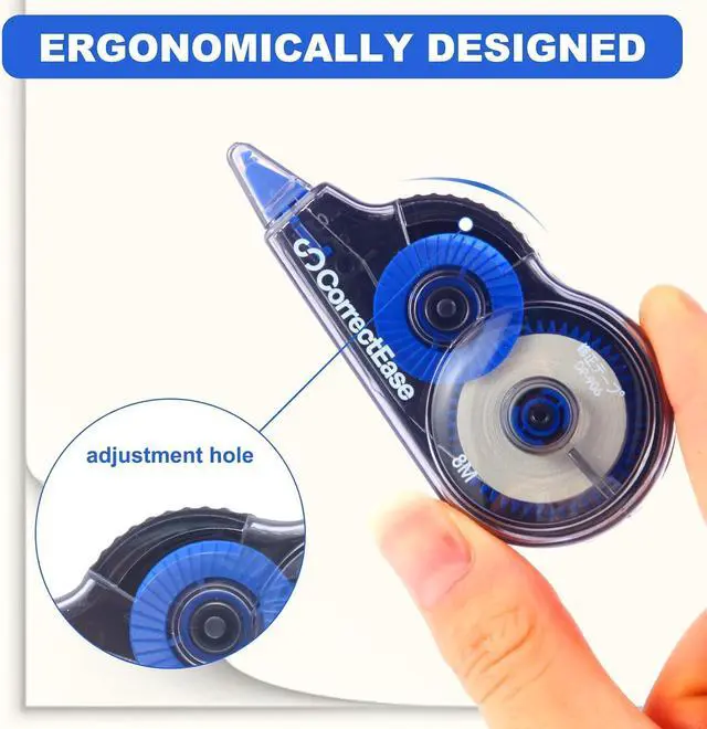 Alt view image 3 of 7 - Correction Tape, Easy To Use, Stable grip, High covering power for Instant Corrections. Correct Wrong Writing At Any Time, For school, Office (14-pack, 8M, 8.5X4 cm Blue)