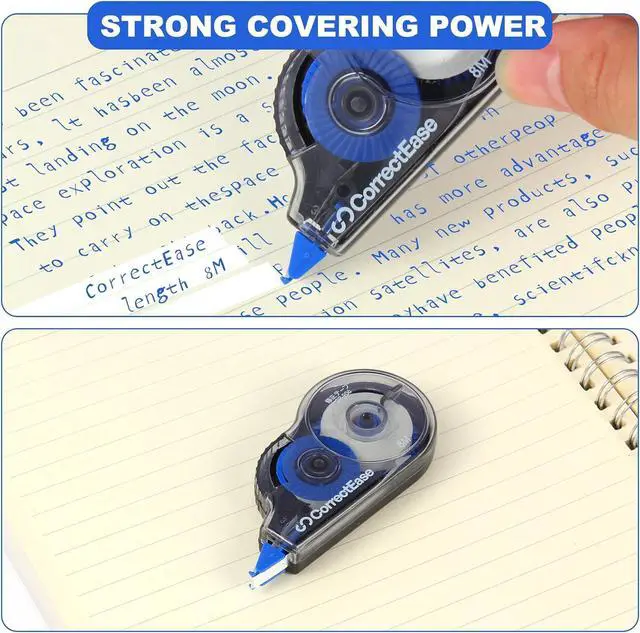 Alt view image 6 of 7 - Correction Tape, Easy To Use, Stable grip, High covering power for Instant Corrections. Correct Wrong Writing At Any Time, For school, Office (14-pack, 8M, 8.5X4 cm Blue)