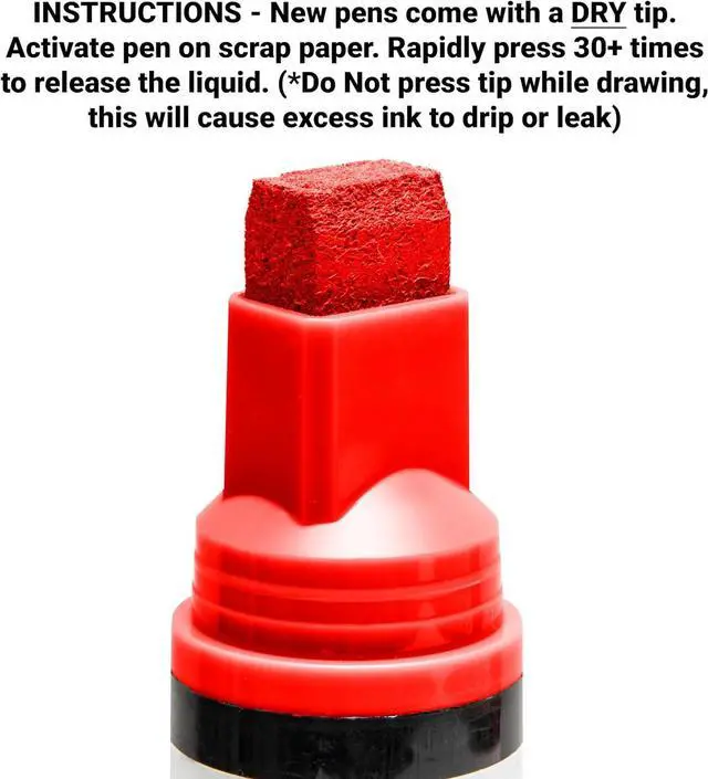 Alt view image 2 of 7 - Glass Pen Window Marker: Liquid Chalk Pens for Glass (Red, Jumbo Tip)