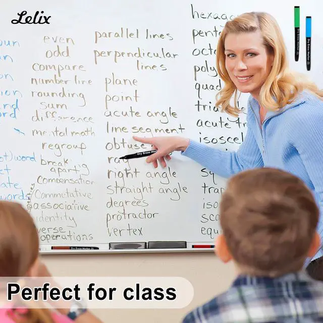 Alt view image 5 of 7 - Lelix 15 Colors Dry Erase Markers, Magnetic Whiteboard Markers Fine Point with Eraser for Back to School, Office, Home Perfect for Writing on White Board, Dry Erase Board, Mirror, Glass
