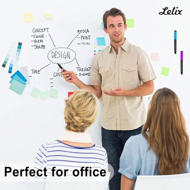 Alt view image 6 of 7 - Lelix 15 Colors Dry Erase Markers, Magnetic Whiteboard Markers Fine Point with Eraser for Back to School, Office, Home Perfect for Writing on White Board, Dry Erase Board, Mirror, Glass