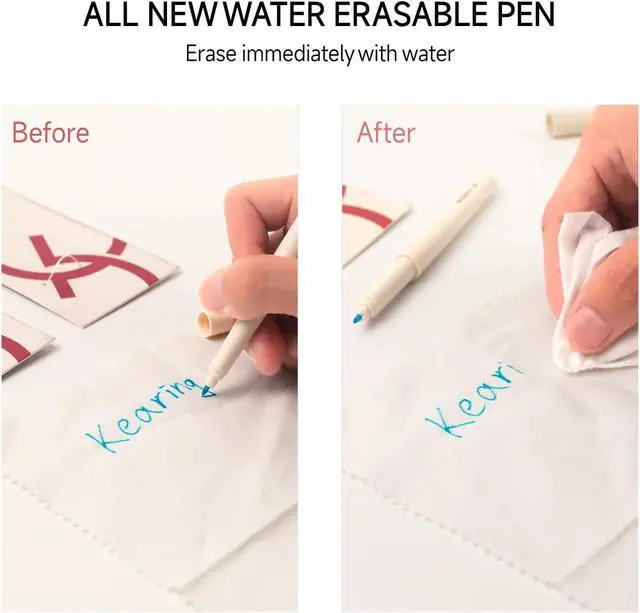 Alt view image 3 of 6 - KEARING New White Water Erasable Fabric Marker - 1.0mm Pen for Dark Fabric