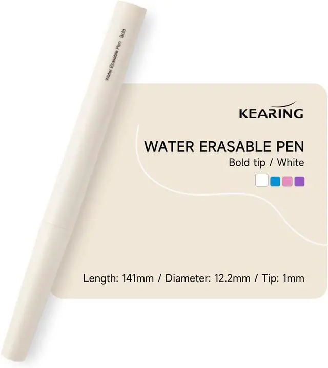 Alt view image 2 of 6 - KEARING New White Water Erasable Fabric Marker - 1.0mm Pen for Dark Fabric