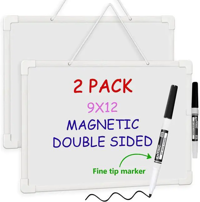 Main image of EXTRIC Small White Board 9x12 Dry Erase Board Magnetic 2 PK with Marker
