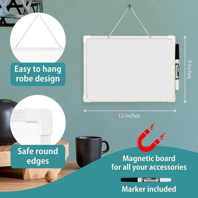 Alt view image 2 of 7 - EXTRIC Small White Board 9x12 Dry Erase Board Magnetic 2 PK with Marker