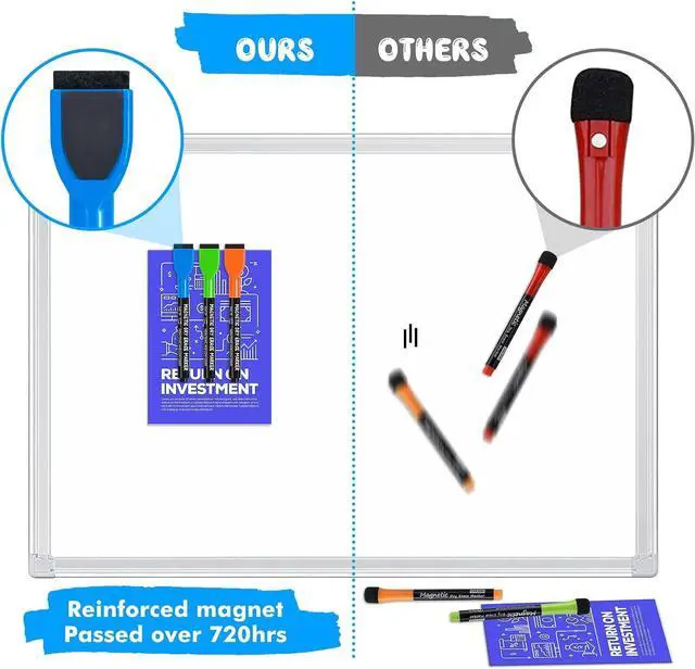 Alt view image 3 of 7 - maxtek Dry Erase Markers - 6 Count Colorful Magnetic Dry Erase Markers Fine Tip with Eraser, Low Odor Whiteboard Markers for Calendar Boards