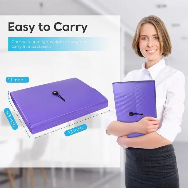 Alt view image 3 of 7 - Accordion File Organizer, Expanding File Folder for Sorting Documents and Papers, 13 Pockets File Storage Organizer for Home, Travel and Office Use, Hospital Bag Essentials (Purple)