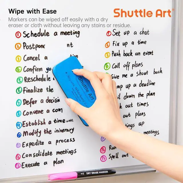 Alt view image 6 of 7 - Shuttle Art Dry Erase Markers, 16 Colors Whiteboard Markers,Fine Tip Dry Erase Markers for Kids,Perfect For Writing on Whiteboards, Dry-Erase Boards,Mirrors,Calender, School Office Supplies