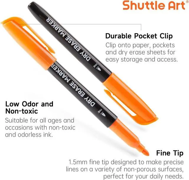 Alt view image 4 of 7 - Shuttle Art Dry Erase Markers, 16 Colors Whiteboard Markers,Fine Tip Dry Erase Markers for Kids,Perfect For Writing on Whiteboards, Dry-Erase Boards,Mirrors,Calender, School Office Supplies