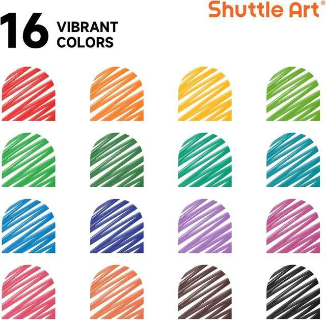 Alt view image 3 of 7 - Shuttle Art Dry Erase Markers, 16 Colors Whiteboard Markers,Fine Tip Dry Erase Markers for Kids,Perfect For Writing on Whiteboards, Dry-Erase Boards,Mirrors,Calender, School Office Supplies
