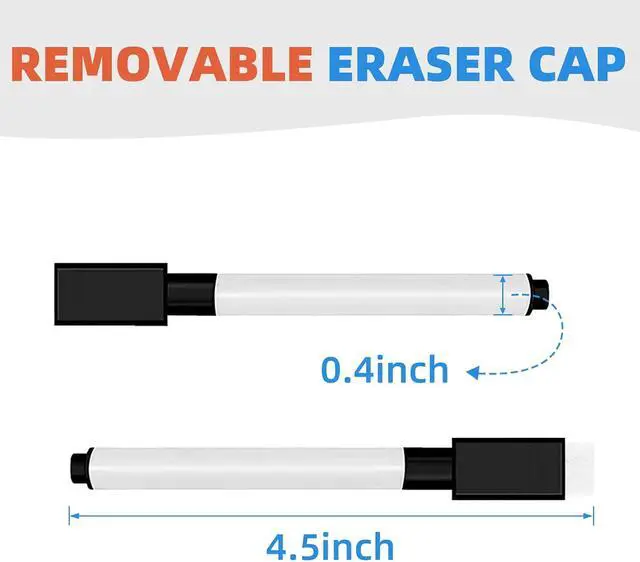 Alt view image 2 of 6 - 25 Pcs Dry Erase Markers, Fine Point, Magnetic Eraser Cap, Black
