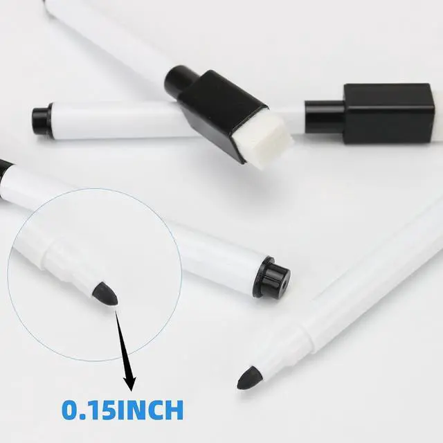 Alt view image 3 of 6 - 25 Pcs Dry Erase Markers, Fine Point, Magnetic Eraser Cap, Black