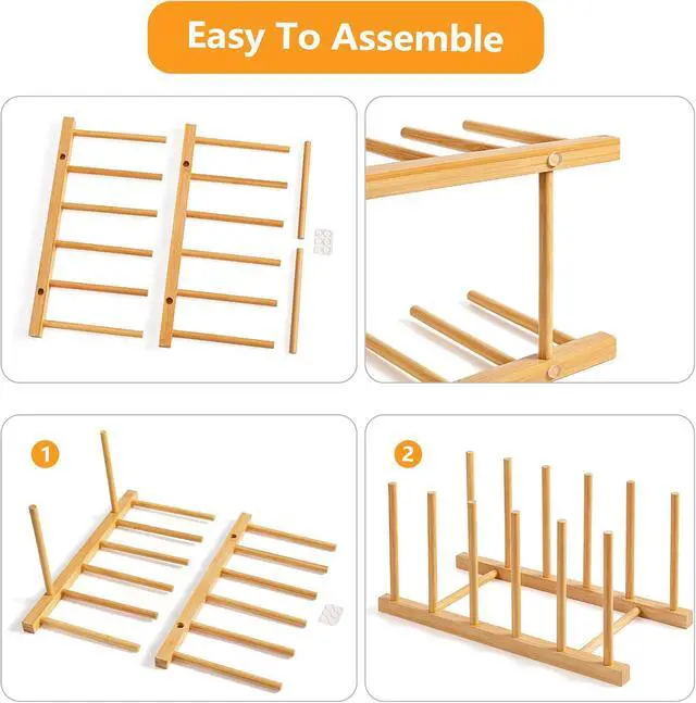 Alt view image 3 of 7 - HBlife Desk File Organizer 1 Pack Bamboo 5 Section Vertical File Sorter