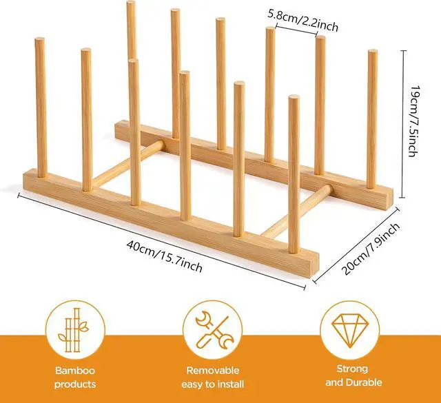 Alt view image 2 of 7 - HBlife Desk File Organizer 1 Pack Bamboo 5 Section Vertical File Sorter