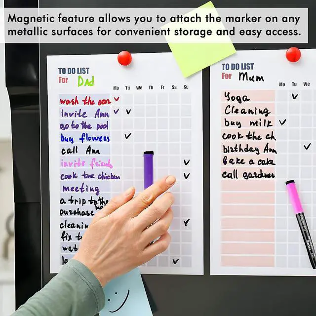Alt view image 6 of 7 - Shuttle Art Dry Erase Markers, 15 Colors Magnetic Whiteboard Markers, Fine Point, Perfect For Writing on Whiteboards, Dry-Erase Boards,Mirrors for School Office Home