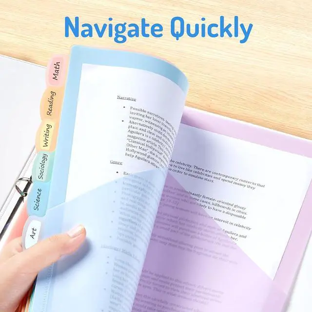 Alt view image 6 of 7 - Forvencer 8 Count Dividers with Two Pockets, 8 tab Binder Dividers