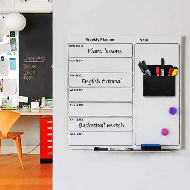 Alt view image 6 of 7 - Magnetic Dry Erase Marker Holder - Multi-Surface Pen & Marker Holder for Fridge, Whiteboard, Locker - School, Office, Home - 1 Pack, Black