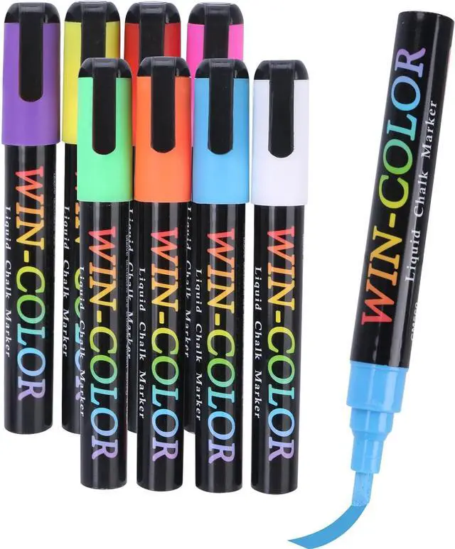 Main image of Liquid Chalk Markers Erasable,8 Colours Window Markers,6mm Reversible Tip,Zero Dust,Chalk Markers for Blackboards,Glass,Cars,Restaurant Menu