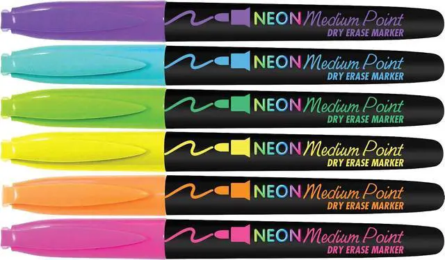 Main image of The Board Dudes CYJ58 Medium Point Dry Erase Markers - Neon, 6 count