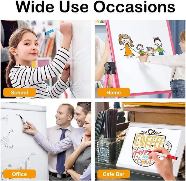 Alt view image 4 of 7 - Shuttle Art Dry Erase Markers, 15 Colors Magnetic Whiteboard Markers with Erase,Fine Point Perfect For Writing on Whiteboards, Dry-Erase Boards,Mirrors for School Office Home
