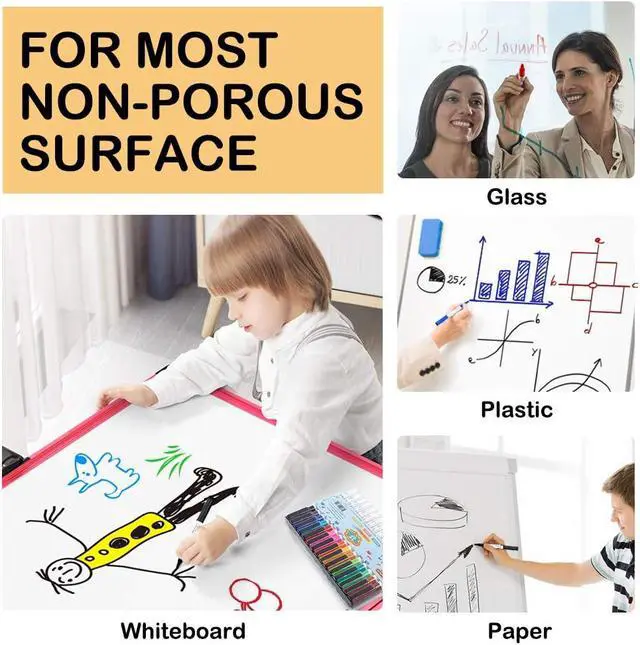 Alt view image 5 of 7 - Shuttle Art Dry Erase Markers, 15 Colors Magnetic Whiteboard Markers with Erase,Fine Point Perfect For Writing on Whiteboards, Dry-Erase Boards,Mirrors for School Office Home
