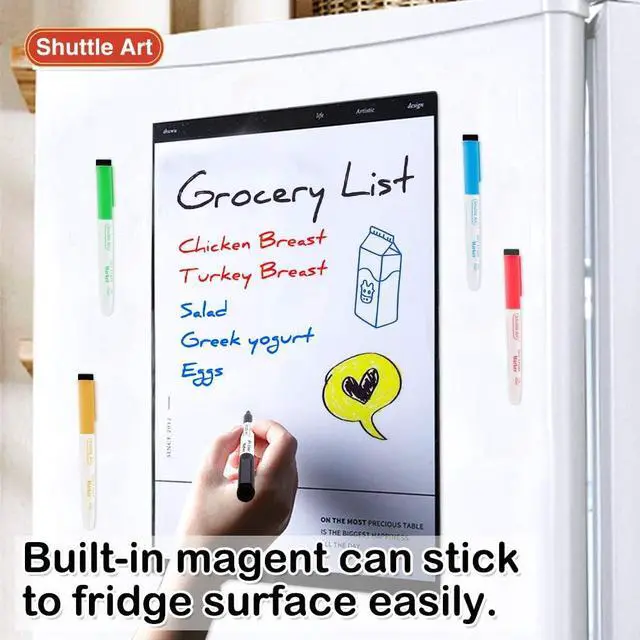 Alt view image 7 of 7 - Shuttle Art Dry Erase Markers, 15 Colors Magnetic Whiteboard Markers with Erase,Fine Point Perfect For Writing on Whiteboards, Dry-Erase Boards,Mirrors for School Office Home