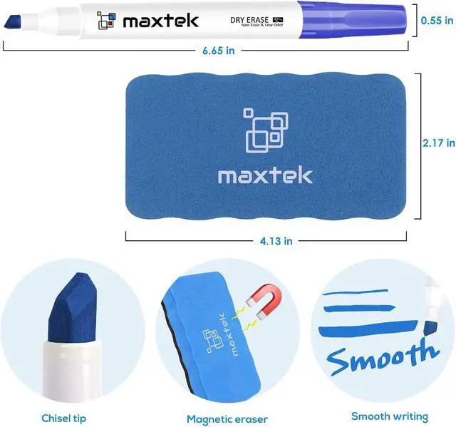 Alt view image 5 of 7 - maxtek Low Odor Dry Erase Markers Chisel Tip, 12 Count