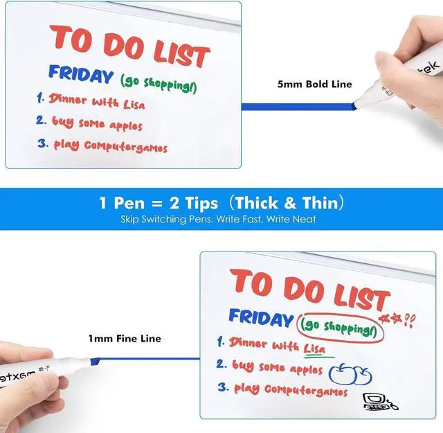 Alt view image 7 of 7 - maxtek Low Odor Dry Erase Markers Chisel Tip, 12 Count