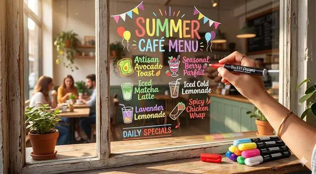 Alt view image 7 of 7 - Liquid Chalk Markers, 8 Vibrant Colors, For Chalkboard, & Glass