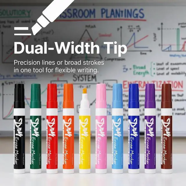 Alt view image 3 of 7 - Volcanics Dry Erase Markers, Chisel Tip, 10 Colors, 10 Pack, Low Odor
