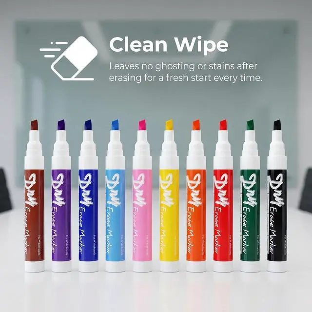 Alt view image 4 of 7 - Volcanics Dry Erase Markers, Chisel Tip, 10 Colors, 10 Pack, Low Odor