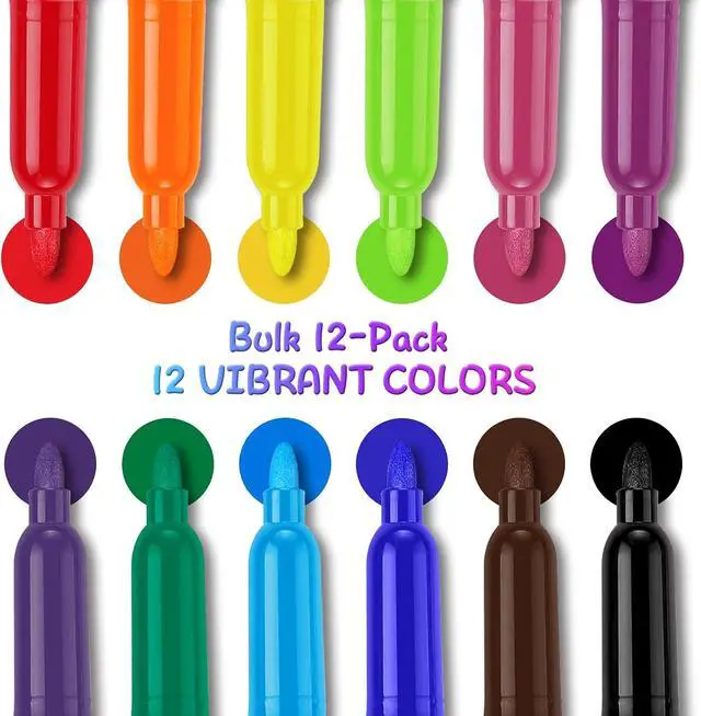 Alt view image 2 of 7 - SFAIH Fine Tip Dry Erase Markers, 12 Pack, 12 Colors, Low Odor, Non-Toxic