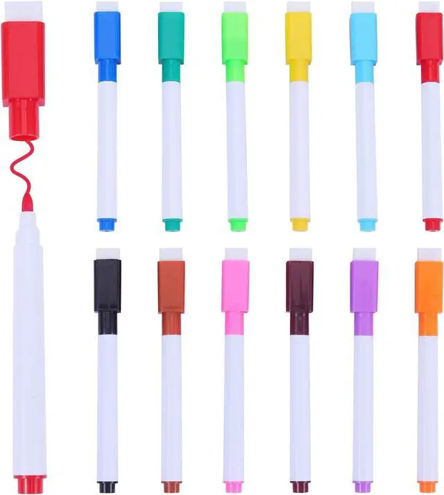 Main image of 12 Pcs Magnetic Dry Erase Markers, Fine Tip Point Whiteboard Markers with Erases White Board Dry Markers for Teachers Office School Supplies