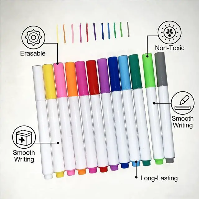Alt view image 4 of 7 - 12-Color Neon Dry Erase Markers,Diy,Planing life