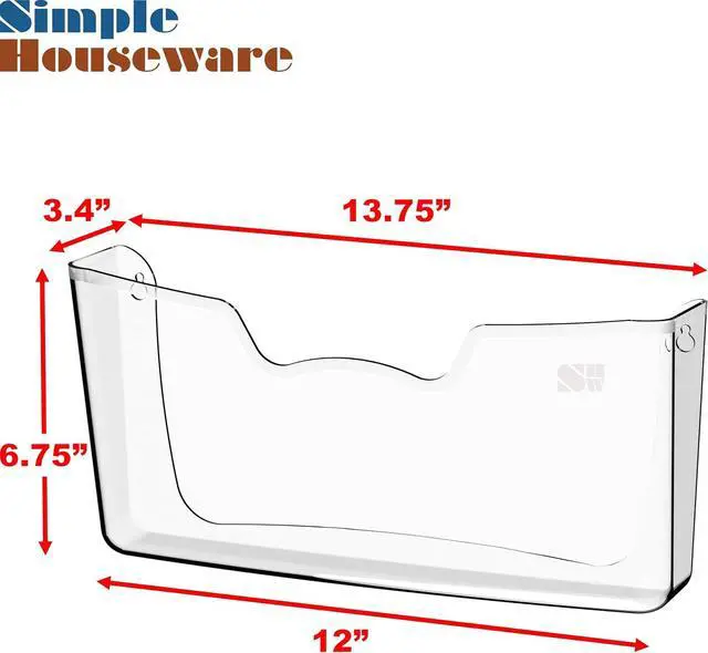 Alt view image 3 of 4 - Simple Houseware Clear Wall Mount Pocket Hanging File Holder, 1-Pack