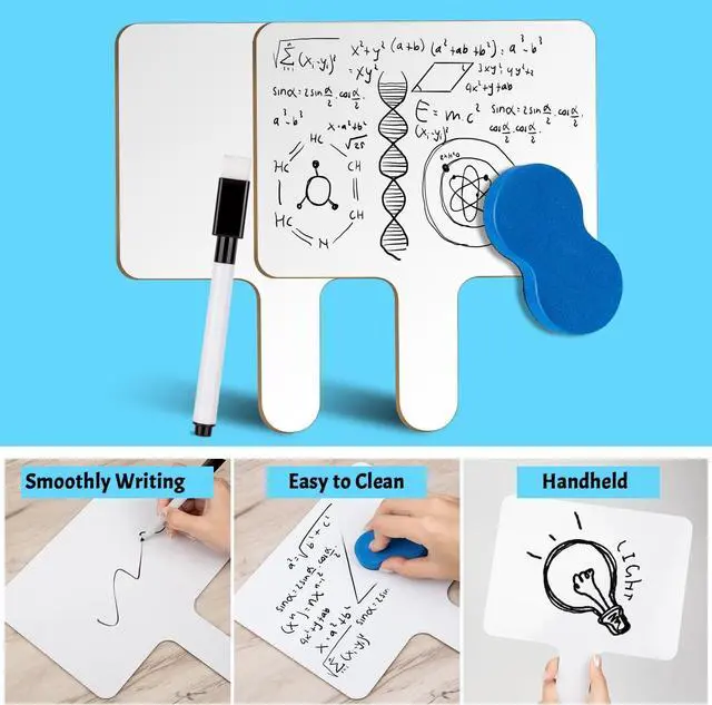 Alt view image 3 of 6 - Dry Erase Paddles with Handle, 3 Pack Double Sided