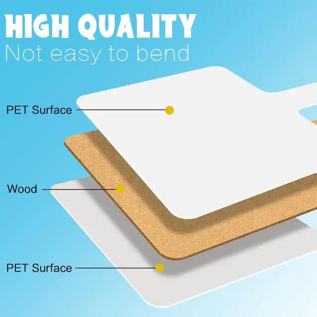 Alt view image 4 of 6 - Dry Erase Paddles with Handle, 3 Pack Double Sided