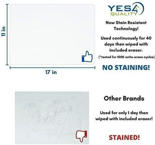 Alt view image 2 of 7 - 17x11 Magnetic Dry Erase White Board for Fridge w/ 3 Markers & Eraser