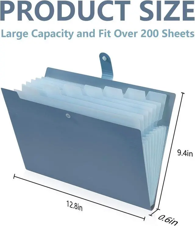 Alt view image 2 of 7 - 2Pack Accordion File Organizer Expanding File Folder with 8 Pockets Office | Letter Size Portable Paper Document Organizer for Office Home Business Supplies, Student Classroom Storage