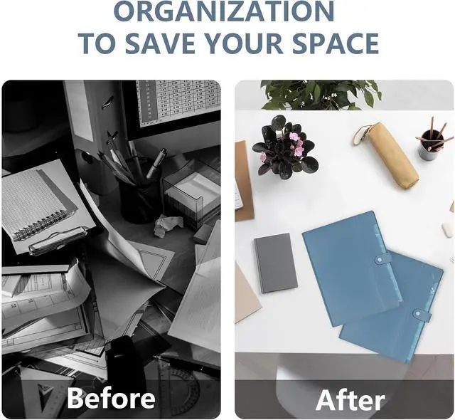 Alt view image 4 of 7 - 2Pack Accordion File Organizer Expanding File Folder with 8 Pockets Office | Letter Size Portable Paper Document Organizer for Office Home Business Supplies, Student Classroom Storage