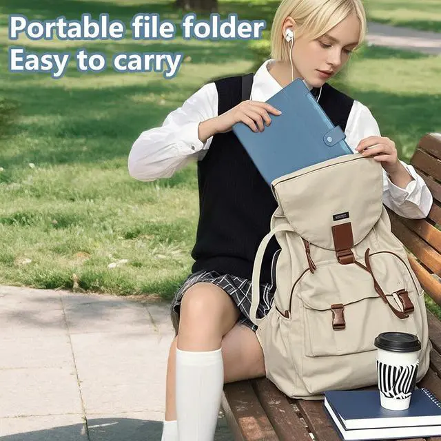 Alt view image 5 of 7 - 2Pack Accordion File Organizer Expanding File Folder with 8 Pockets Office | Letter Size Portable Paper Document Organizer for Office Home Business Supplies, Student Classroom Storage