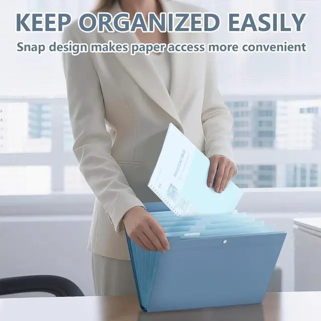 Alt view image 6 of 7 - 2Pack Accordion File Organizer Expanding File Folder with 8 Pockets Office | Letter Size Portable Paper Document Organizer for Office Home Business Supplies, Student Classroom Storage