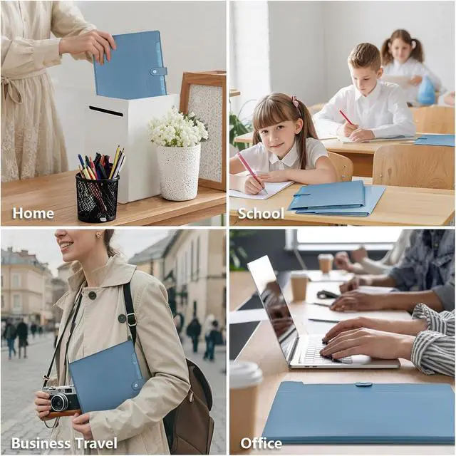 Alt view image 7 of 7 - 2Pack Accordion File Organizer Expanding File Folder with 8 Pockets Office | Letter Size Portable Paper Document Organizer for Office Home Business Supplies, Student Classroom Storage