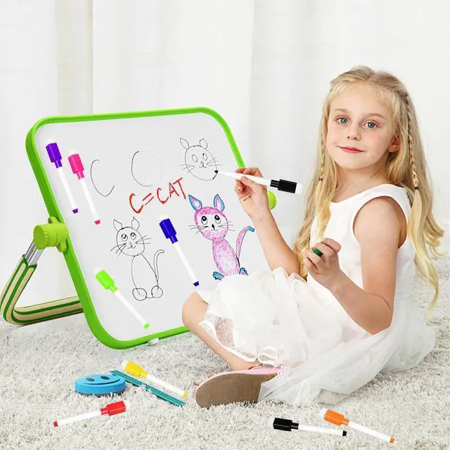 Alt view image 4 of 7 - 12 Pcs Magnetic Dry Erase Markers, Fine Tip Point Whiteboard Markers with Erases White Board Dry Markers for Teachers Office School Supplies
