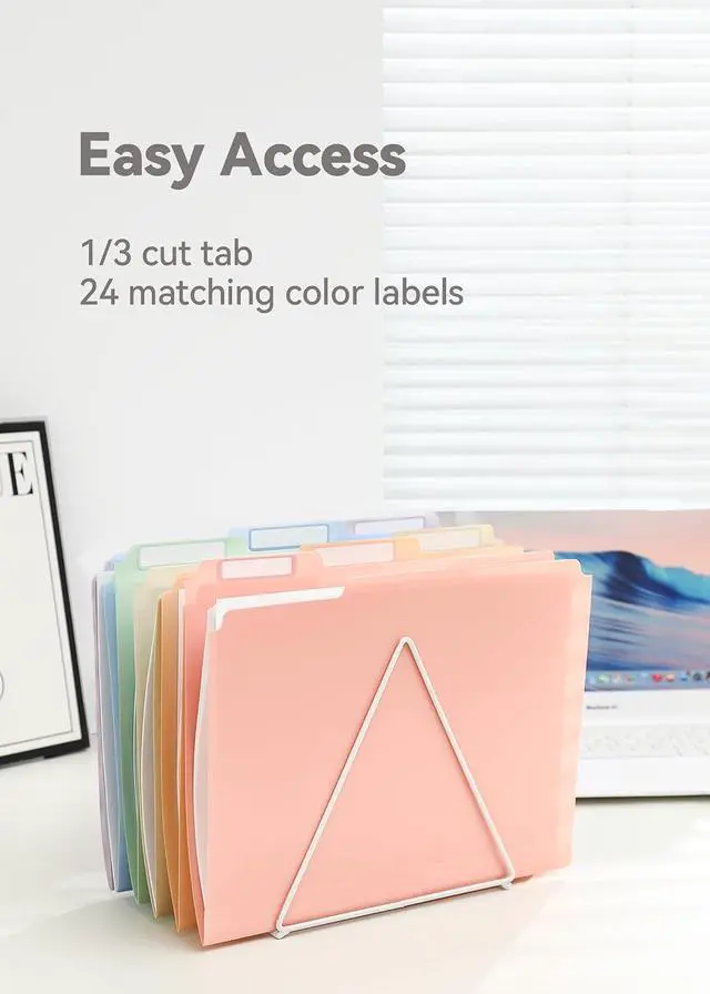 Alt view image 3 of 6 - SortRax Plastic File Folders, Pastel Colors, Letter Size, 12-Pack