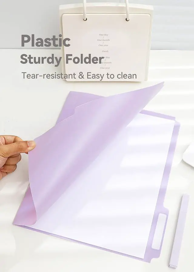 Alt view image 4 of 6 - SortRax Plastic File Folders, Pastel Colors, Letter Size, 12-Pack