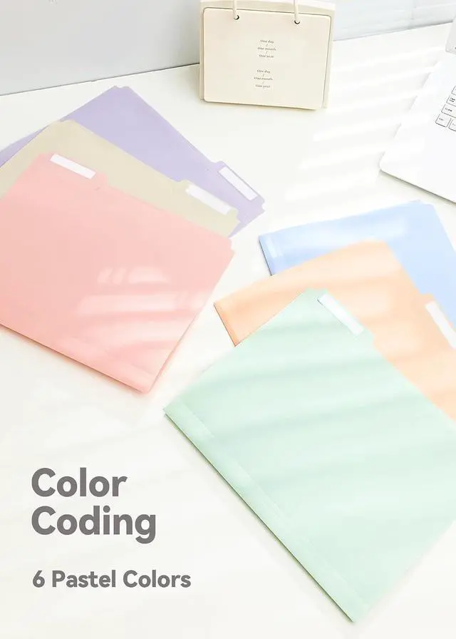Alt view image 5 of 6 - SortRax Plastic File Folders, Pastel Colors, Letter Size, 12-Pack