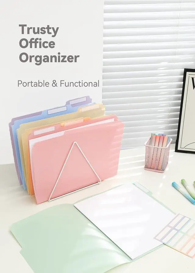 Alt view image 6 of 6 - SortRax Plastic File Folders, Pastel Colors, Letter Size, 12-Pack