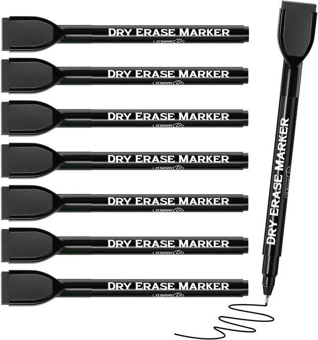 Main image of MaxGear Magnetic Dry Erase Markers, 0.5 mm Ultra Fine Tip, 8 Count, Black