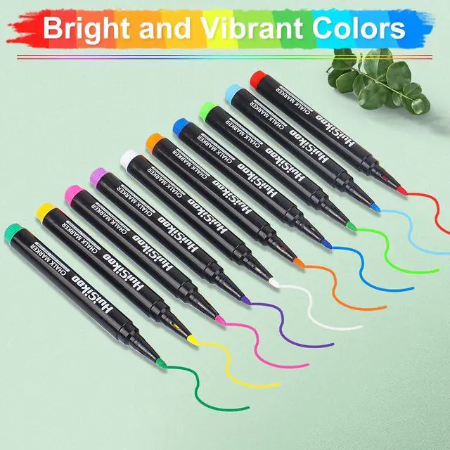 Alt view image 2 of 6 - Liquid Chalk Markers for Acrylic Calendar Planning Board - Fine Tip Wet Erase Markers for Dry Erase Board, Whiteboard, Glass, Mirror - 1mm Fine Point, Easy to Erase, Quick Drying (10 Color)